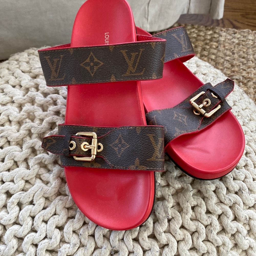 LV red Birkenstock